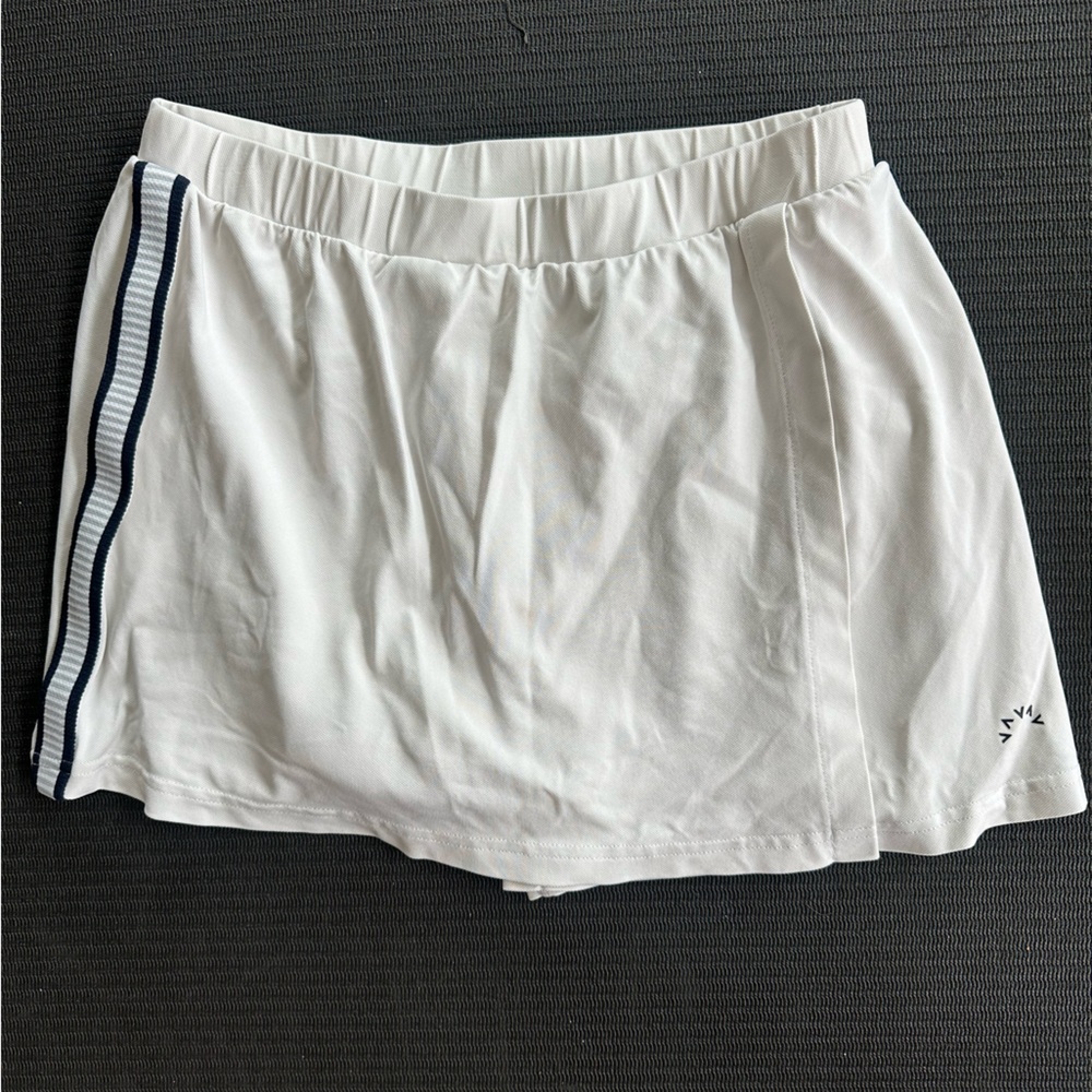 Varley White Tennis Skort with Navy trim